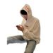 New Letter Pullover Hoodie With High Street Style And Fashionable Design, Versatile Loose Top_viptrois.com