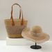 Women's Bags Straw Hat And Straw Bag Two Piece Set Sun Hat With Large Brim And Large Capacity Tote Bag Hot Sale Straw Bag Set Trend_viptrois.com