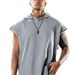 2024 Summer New Men's Pullover Sports And Casual Trendy Sleeveless Hooded Vest Loose_viptrois.com