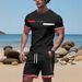 Men's 3D Digital Print Sports Two-Piece Set - Breathable Short Sleeve T-Shirt & Shorts Outfit_viptrois.com