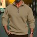 Men's Slim-Fit Half-Zip Sweatshirt – Minimalist Stand Collar Pullover, Lightweight Polyester Casual Top_viptrois.com