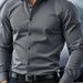 Men's Clothing Business Casual Men's Long Sleeves New Style Solid Color Simple_viptrois.com
