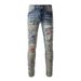 Men's Clothing Street Fashion Ripped Men's Jeans Men's Pants All Match High Street Fashion Men's Printed Slim Fit Stretch Men's Skinny Pants 876_viptrois.com