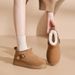 New fur integrated warm cotton shoes non-slip external transmission plus fleece short boots_viptrois.com
