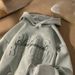 Men's Clothing Trendy Suede Hooded Jacket Spring New American Retro Loose Casual Pullover Top_viptrois.com