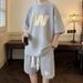 Men's Clothing Short Sleeved T Shirt Shorts Two Piece Suit Summer Collocation Handsome Youth Suit Men_viptrois.com