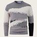 Men's Casual Color-Block Knit Sweater - Soft & Breathable Pullover For Everyday Wear (M-3XL, Grey/Red/Green)_viptrois.com