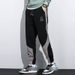 Men's Trendy Bear Embroidered Jogger Sweatpants Loose Fit Autumn Winter Personalized Color Block Casual Workwear Sports Pants_viptrois.com