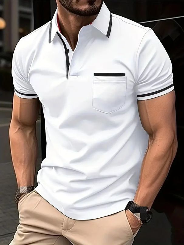 European And American 2026 Summer Polo Shirt With Buttoned Pockets Men's Sport Polo Shirt_viptrois.com