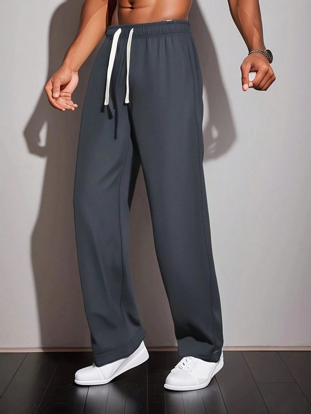 Men's Outdoor Straight-Leg Quick Dry Casual Pants, Versatile Wear-Resistant Athletic Jogger Trousers For Commuting & Sports_viptrois.com