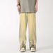 Men's Slightly Flared Loose Straight Leg Jeans High Street Style Summer Vibe Design Zipper Trousers_viptrois.com