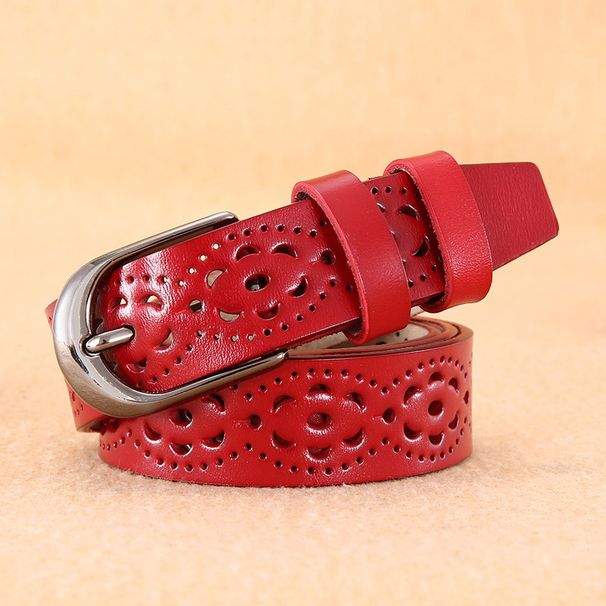 Women's Genuine Leather Belt Women's Hollow Versatile Belt Genuine Leather Belt Women's_viptrois.com