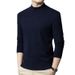 Pure Cross-Border Winter New Style Fine Wool Half Turtleneck Warm Knitted Young And Middle-Aged Casual Solid Color_viptrois.com