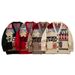 Men's Clothing American Cartoon Letter Print Oversized Knit Cardigan Sweater - V-Neck Long Sleeve Pullover (Red, Coffee, Beige, Black)_viptrois.com