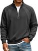 K New Men's Jacket With Half Zipper Stand Up Collar Sweatshirt, Men's T-shirt, Long Sleeved Solid Color Splicing, Loose And Plush_viptrois.com