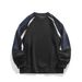 Men's Color Block Heavyweight Crewneck Sweatshirt, 340GSM Raglan Sleeve Pullover Hoodie (Black, Grey White, Fleece-Lined Options)_viptrois.com