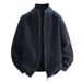 "Men’s Slim-Fit Zip-Up Knit Sweater – Modern Stand Collar Pullover With Jacquard Detailing & Stretch Comfort For Urban Commutes_viptrois.com