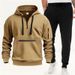 Men's Zip-Up Hoodie Set With Utility Pockets & Detachable Straps – Winter Streetwear Joggers & Jacket (S-3XL, 92% Polyester, Unisex Athleisure)_viptrois.com