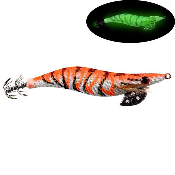 All-body Luminous Wooden Shrimp Big-eyed Squid Shrimp Bait 2.0 2.5 3.0# Squid Squid Sea Fishing Umbrella-shaped Hook Road_viptrois.com