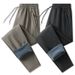 Black And Gold Fleece Warm Knee Pads, Windproof And Waterproof Long Pants For Both Men And Women, Autumn And Winter Casual Pants_viptrois.com