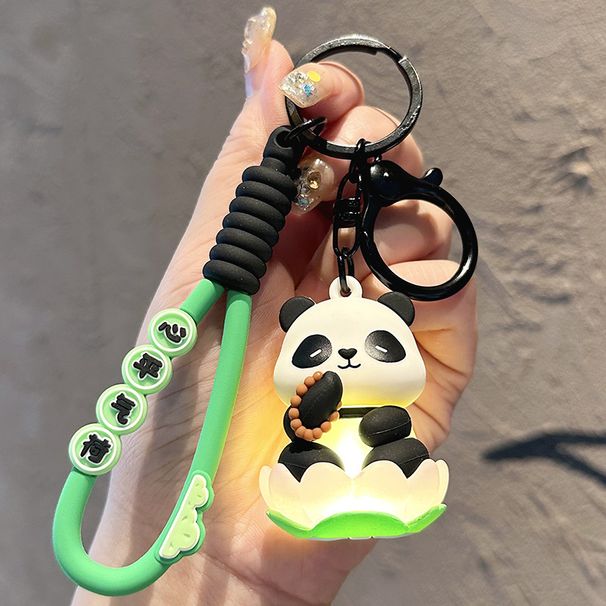 Bag Pendant Panda Keychain, Cartoon Firewood Bag Pendant, Couple Car Key Chain Pendant_viptrois.com