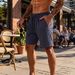 Men's Clothing Men's Summer Shorts Style Knitted Drawstring Solid Color Casual Five-Point For Formal & Casual_viptrois.com