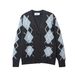 Autumn/Winter Women's Knit Cardigan – Versatile Diamond Pattern V-Neck Long Sleeve Button-Up Sweater (S-L) – Elegant Office & Casual Wear_viptrois.com