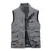 Men's Utility Vest – Lightweight Multi-Pocket Workwear | Outdoor Photography & Fishing | Khaki/Black/Army Green (M-5XL)_viptrois.com