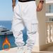 Men's Fleece-Lined Cargo Pants - Winter Warm Casual Joggers With Multiple Pockets, Loose Fit, Elastic Waist, Comfortable & Stylish For Everyday Wear_viptrois.com