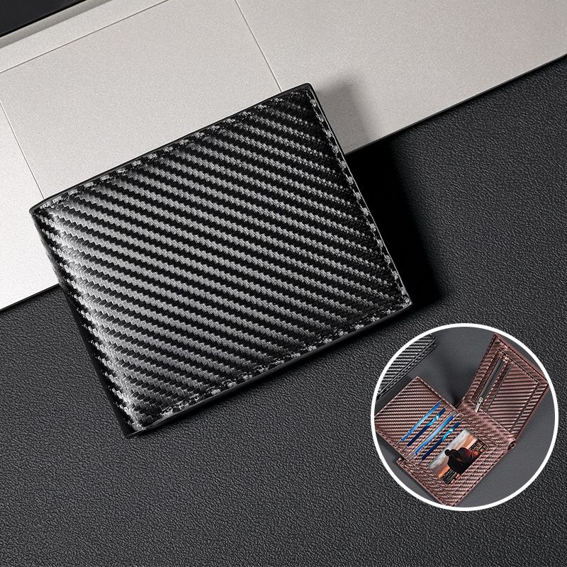 Men's Wallet Card Cases Besines Wallet Men's High End Anti Theft Carbon Fiber Wallet Multi Card Slot Coin Purse Fashionable And Portable_viptrois.com