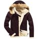 "Men's Faux Fur Spot Jacket – Trendy Oversized Coat With Unique Pattern (Black/Khaki/Burgundy/Brown, S-5XL)"_viptrois.com
