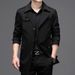 Pulse European American Spring And Autumn Turn-Down Collar Mid-Length Thin Men's Trench Coat Plus Size Business Casual British_viptrois.com