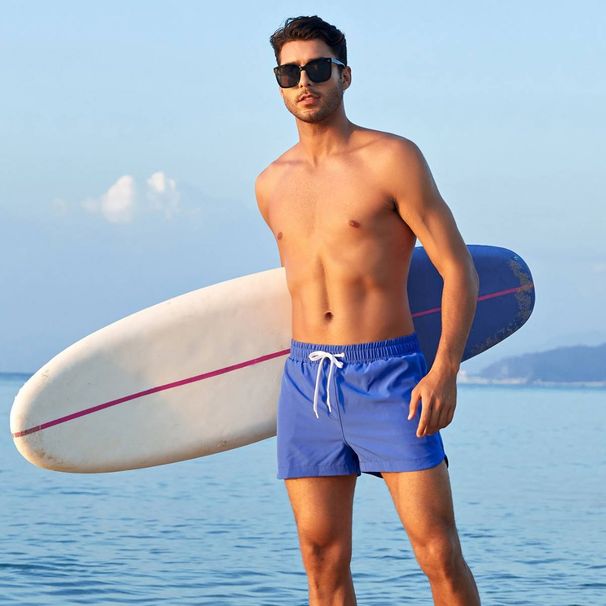 Men's Beach Shorts With Inner Mesh Three Quarter Pants Large Pants Fashionable Anti Embarrassment Quick Drying Swimming Trunks Source Manufacturer_viptrois.com
