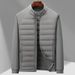 2025 Knitted Patchwork White Duck Down Men's Stand-up Collar Light Down Jacket For Autumn And Winter_viptrois.com