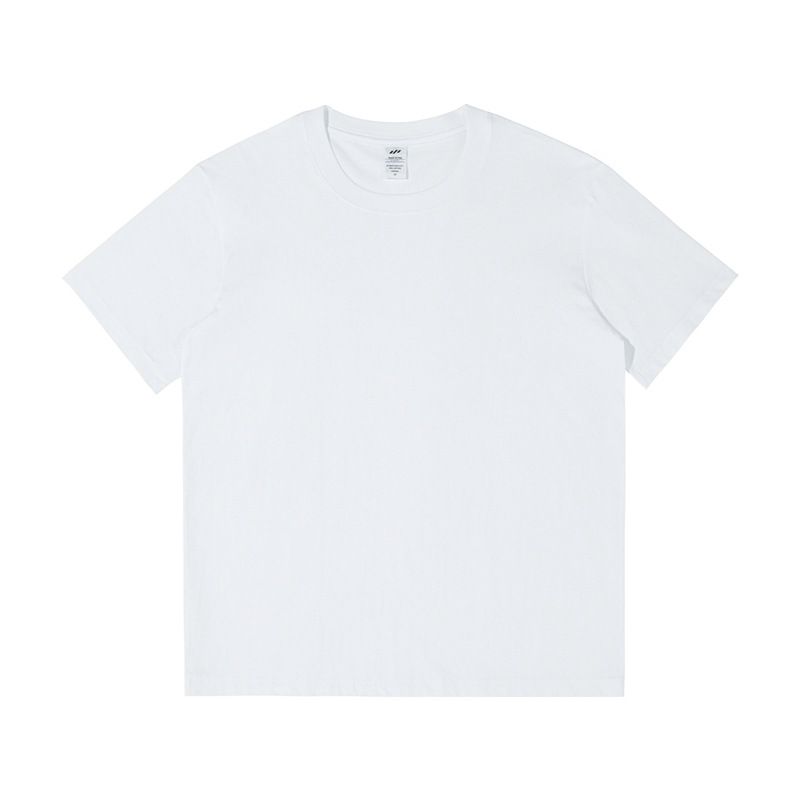 Men's Clothing Heavy Cotton Short Sleeved T Shirt Loose Solid Color Bottoming Shirt Trendy T Shirt_viptrois.com