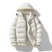 Men's Clothing New Winter Thick Warm Cotton Padded Jacket Men's Trendy Solid Color Hooded Cotton Padded Jacket Men's Bread Coat Velcro_viptrois.com