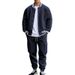 Men's Casual Sports Baseball Jacket Suit Paris Letter Print Jacket Suit_viptrois.com