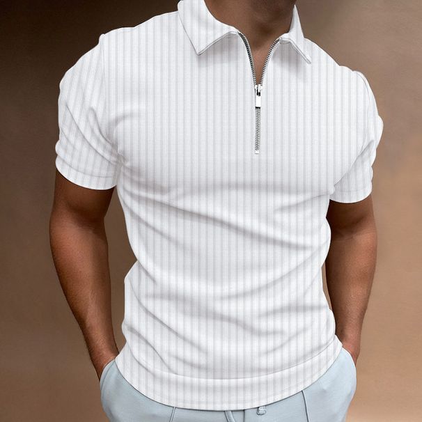 Men's Golf Shirt Quarter Zipper Polo Casual Holiday Lapel Short Sleeve T Shirt Fashion Basic Summer Regular Fit Polo Shirt_viptrois.com
