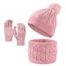 Kids'scarf, hat & glove sets Children's knitted hat bib gloves thick twist gradient hat to keep warm_viptrois.com