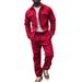Men's Clothing autumn and winter jacket casual pants two piece men's clothing solid color men's suede suit_viptrois.com