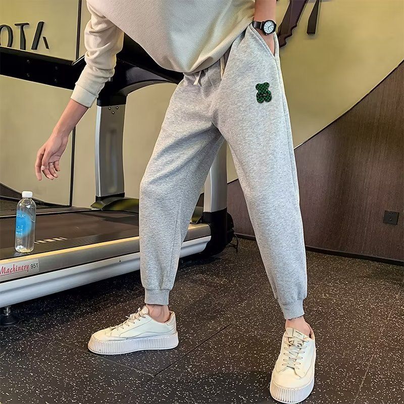 Men's Style Velvet Sweatpants Winter Sports Leggings Casual Bear Trendy Brand New Style Pants_viptrois.com