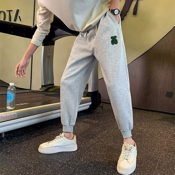 Men's Style Velvet Sweatpants Winter Sports Leggings Casual Bear Trendy Brand New Style Pants_viptrois.com