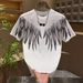 Men's Clothing New Summer Luxury Embroidered Rhinestone Versatile Wide Sleeve Men's Fashion Angel Wing Short Sleeve T Shirt_viptrois.com