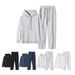 Unisex Cotton Blend Hoodie & Jogger Set - Japanese-Inspired Relaxed Fit Loungewear For Autumn & Winter_viptrois.com