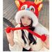 China-Chic Plush Dragon Lion Women's Winter Red New Year Warm Ear Protection Cute Chinese Style Lei Feng Fisherman's Hat_viptrois.com