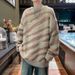 Zebra Patterned Thick Deer Plush Sweater With Contrasting Jacquard Collar Pullover Knit Sweater_viptrois.com