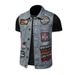Men's Clothes Motorcycle Badge Cowboy Clip Men Riding Sleeveless Vest_viptrois.com