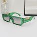 VOOTHOST Trendy Men Women Square Shades Sunglasses Metal Leopard Head Decor One Piece Small Frame Sun Glasses Y2K UV400 Eyewear F0287_viptrois.com