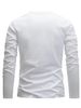 Men's Long Sleeved Round Neck Black T-shirt Top Loose 100 Cotton_viptrois.com