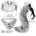 Fox ears and tail hair Halloween costume_viptrois.com